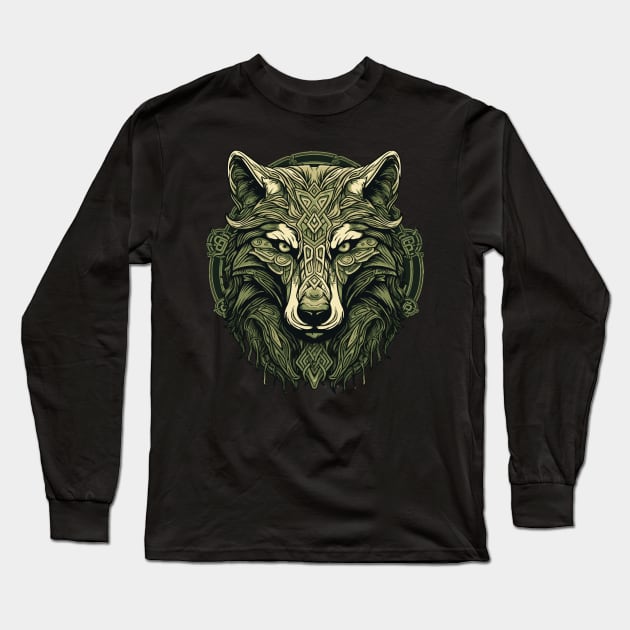 Irish and Celtic Wolf Long Sleeve T-Shirt by tatadonets